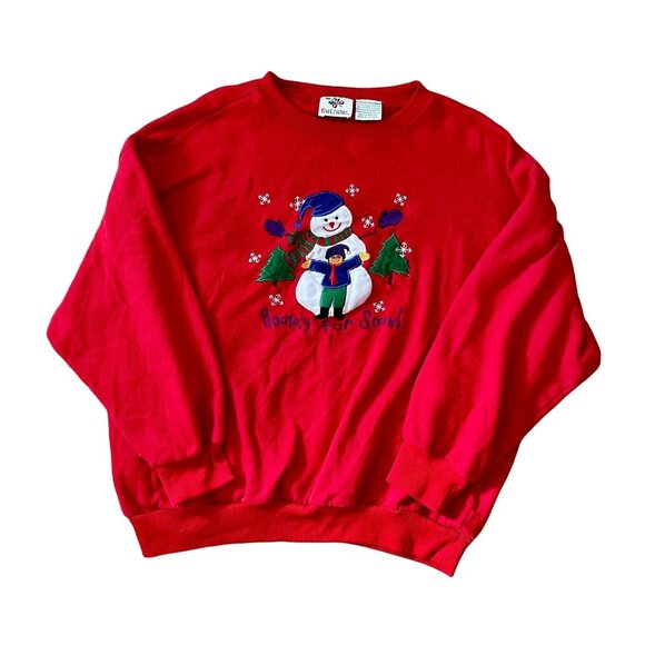 Vintage 90s Nutcracker Ugly Sweater Christmas Sweatshirt Snowman Large - Picture 1 of 5
